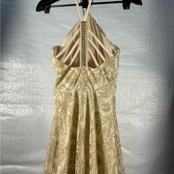 Speechless Gold Halter Prom Gown,event,festival, wedding - Picture 4 of 9